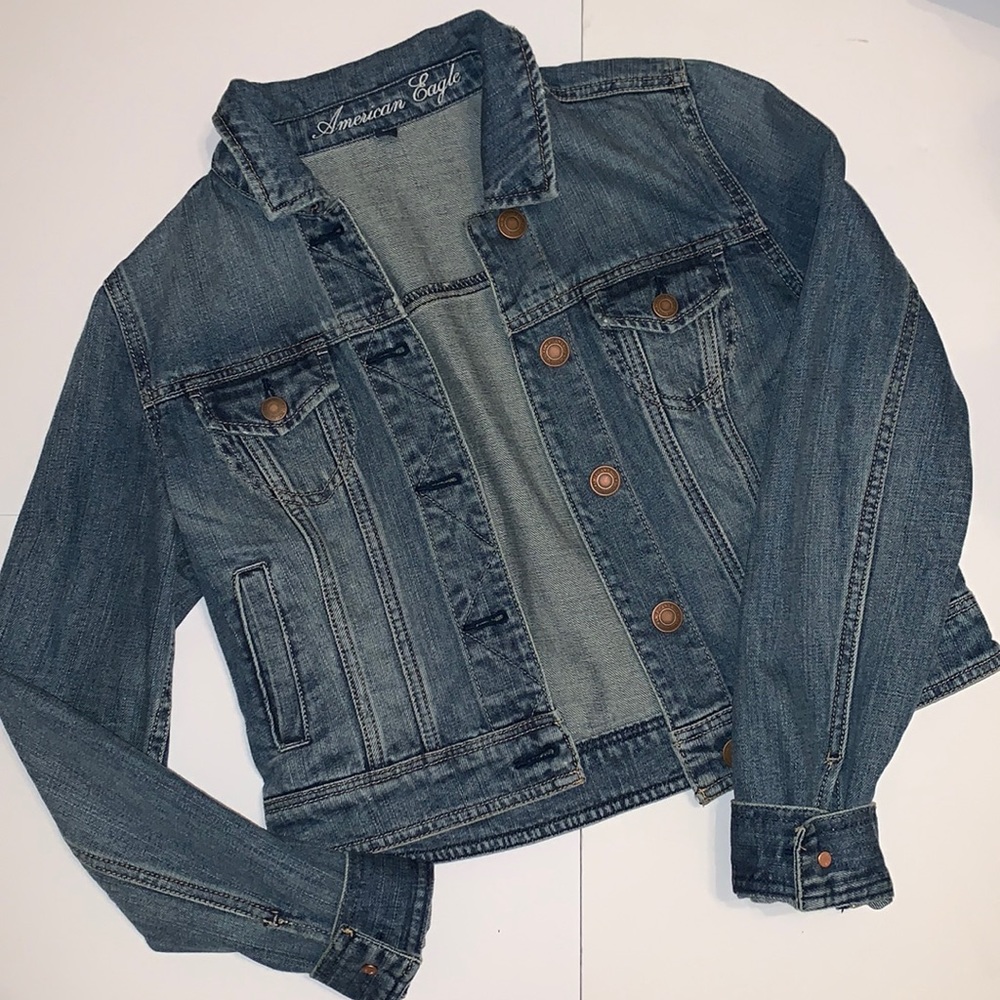 American Eagle Dark Wash Denim Jean Jacket Medium